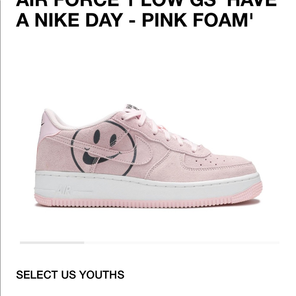 Very Rare Nike Air Force 1 low (GS) Have a Nice Day. Size 6.5 Y. Pink